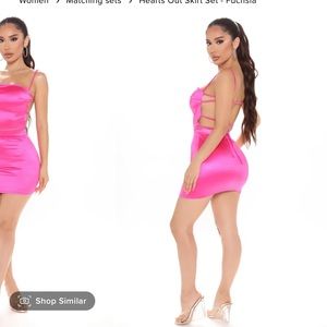 Hot pink skirt set from fashion nova. Never been worn, brand new with tags.